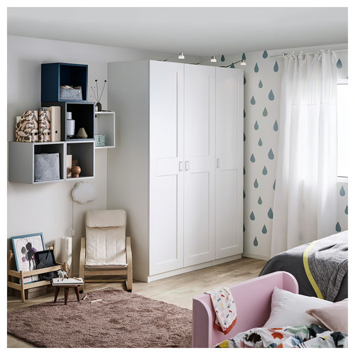 GRIMO  Door with hinges, white, 50x195 cm