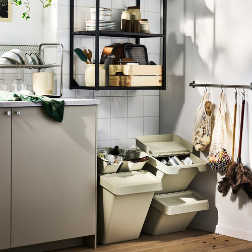 SORTERA Insert with compartments, beige, 38x45x14 cm