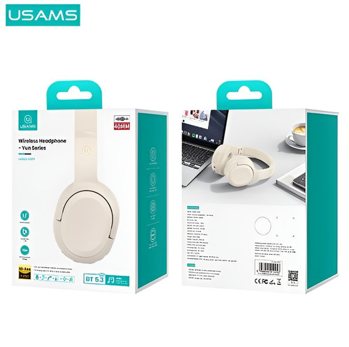 USAMS Headset Headphones Bluetooth 5.3 Yun Series, beige