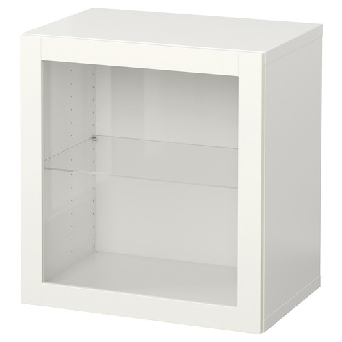 BESTÅ Wall-mounted cabinet combination, white/Sindvik white, 60x42x64 cm