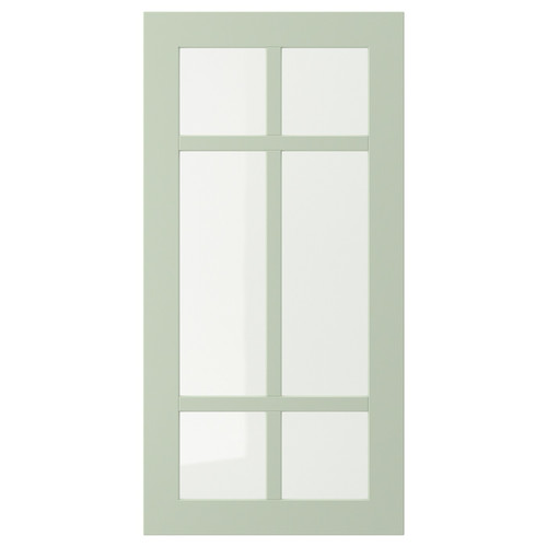 STENSUND Glass door, light green, 40x80 cm
