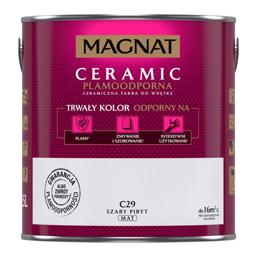 Magnat Ceramic Interior Ceramic Paint Stain-resistant 2.5l, grey pyrite