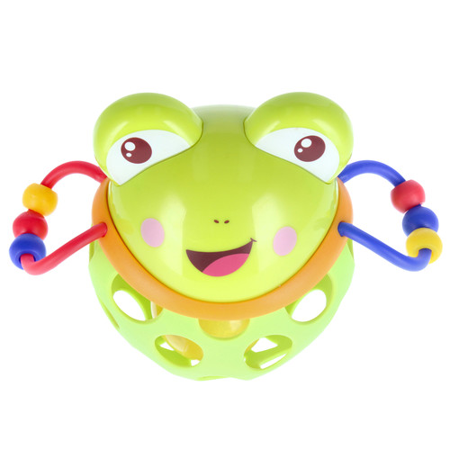 Bam Bam Animal Rubber Ball with Rattle Frog 6m+