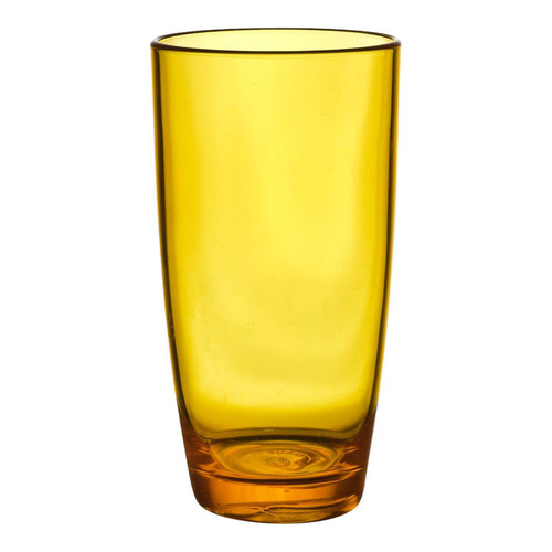 Plastic Drinking Glass 490ml, yellow
