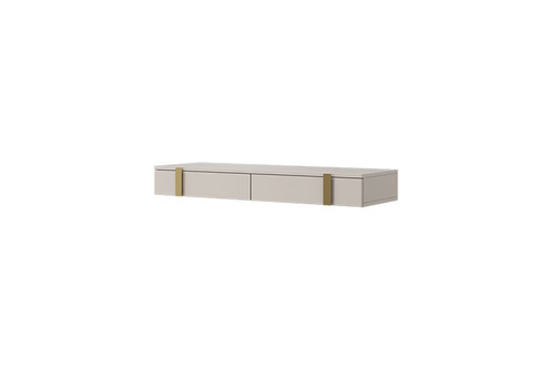 Wall-Mounted Console Table Dresser Verica, cashmere/gold handles