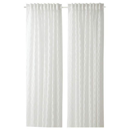 SOTSTÄVMAL Sheer curtains, 1 pair, white, 145x300 cm