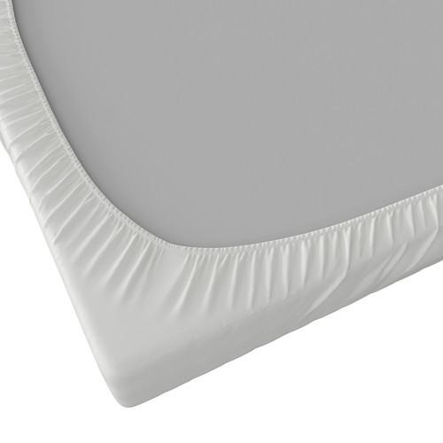 BRUKSVARA Fitted sheet, white, 90x200 cm