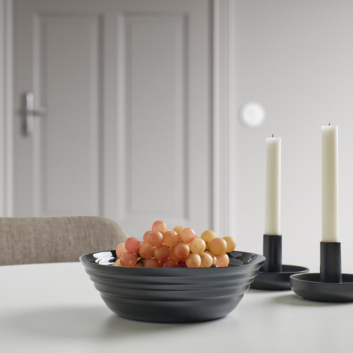 NÄTBARB Serving bowl, black, 22 cm