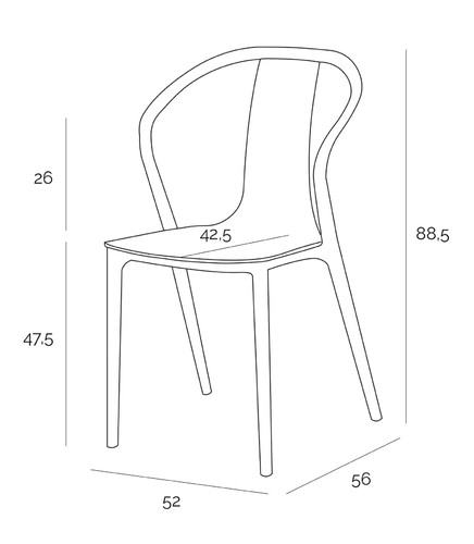 Chair Bella, black/yellow