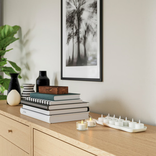SKATGÅS LED tealight kit, with charging tray white