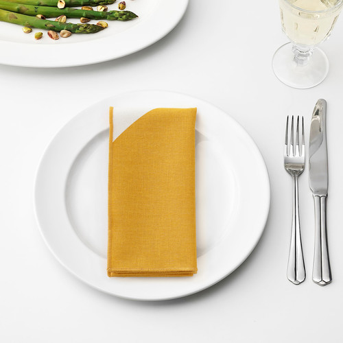 GOKVÄLLÅ Napkin, yellow, 40x40 cm, 4 pack