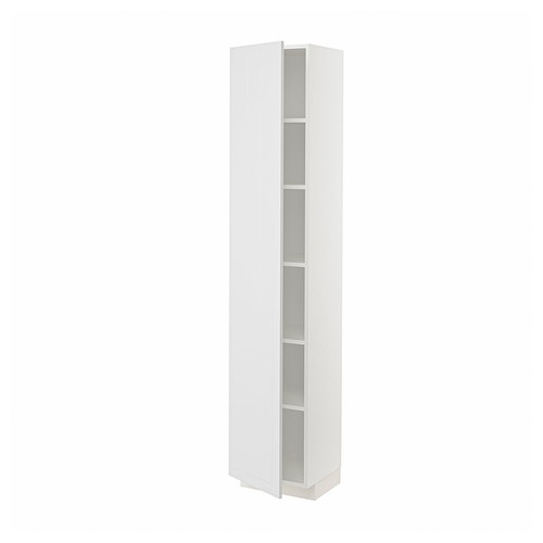 METOD High cabinet/shelves, white/white Stensund, 40x37x200 cm