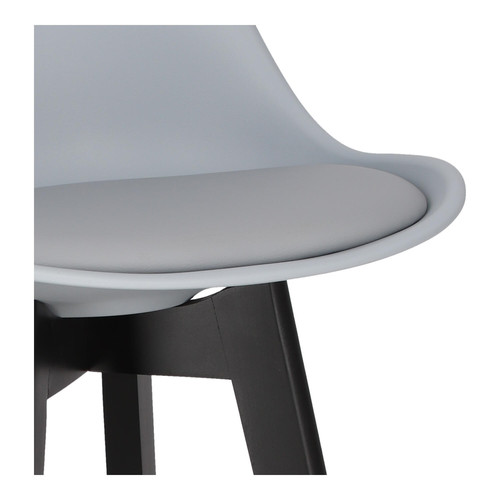 Bar Stool Norden, wood black high PP, grey