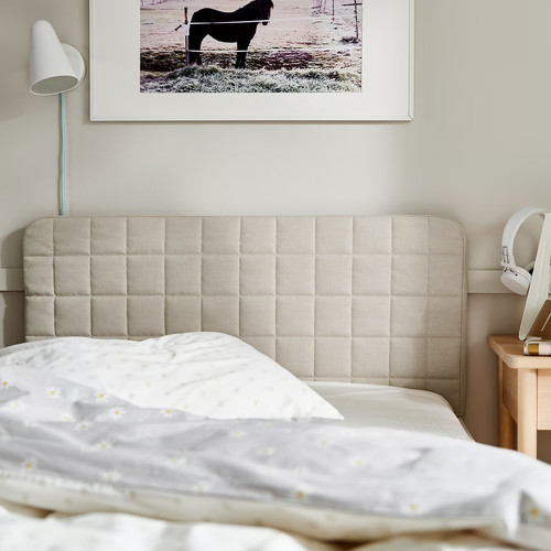 SLÄKT Headboard with cover, Vissle beige