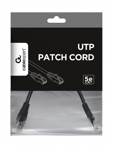 Gembird CAT 5e UTP Patch Cord, black, 0.25m