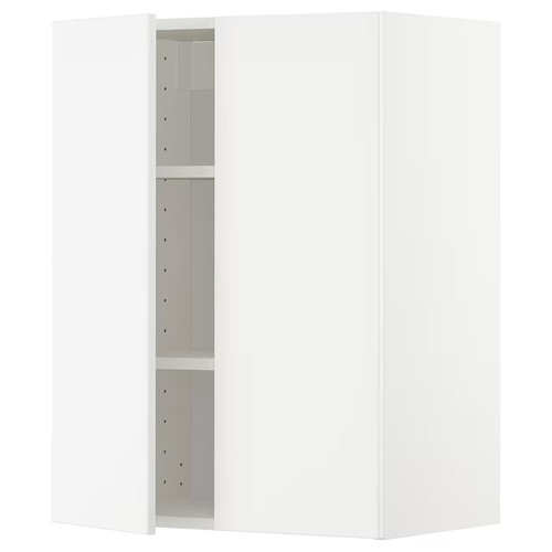 METOD Wall cabinet with shelves/2 doors, white/Veddinge white, 60x80 cm