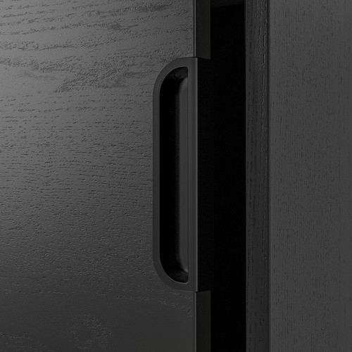 GALANT Cabinet with sliding doors, black stained ash veneer, 160x120 cm