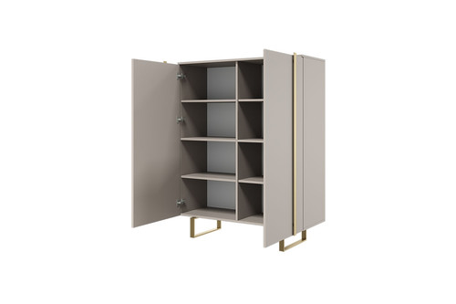 Two-Door Cabinet Verica 120 cm, cashmere/gold legs