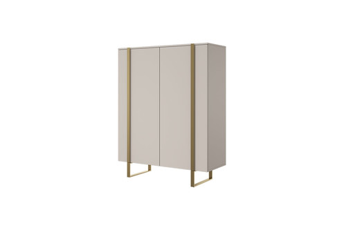 Two-Door Cabinet Verica 120 cm, cashmere/gold legs