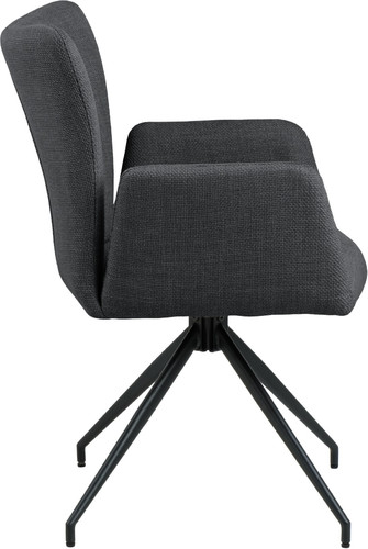 Upholstered Chair with Armrests Laura, dark grey