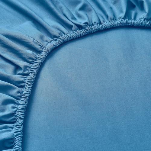DVALA Fitted sheet, blue, 140x200 cm