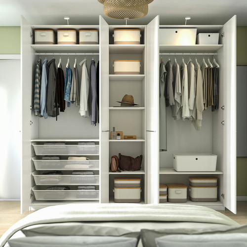 PAX / FORSAND Wardrobe, white, 250x60x236 cm