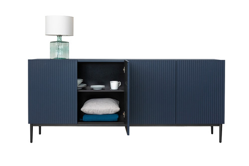 Four-Door Cabinet Nicole 200 cm, dark blue, black legs