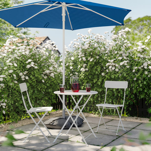 IGGÖN Parasol base with sandbags, dark grey, 60x60 cm