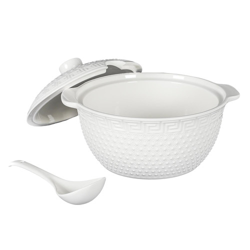 Soup Vase, Spoon & 6 Bowls
