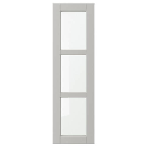LERHYTTAN Glass door, light grey, 30x100 cm