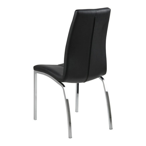 Chair Asama, black, chrome legs