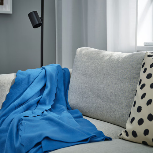 DAGGKÅPOR Throw, bright blue, 130x170 cm
