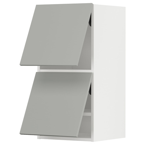 METOD Wall cabinet horizontal w 2 doors, white/Havstorp light grey, 40x80 cm