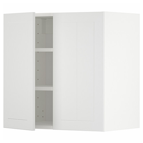 METOD Wall cabinet with shelves/2 doors, white/Stensund white, 60x60 cm