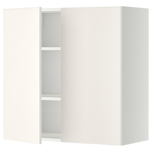 METOD Wall cabinet with shelves/2 doors, white/Veddinge white, 80x80 cm