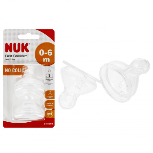 NUK First Choice Teat No Colic 0-6m Size S