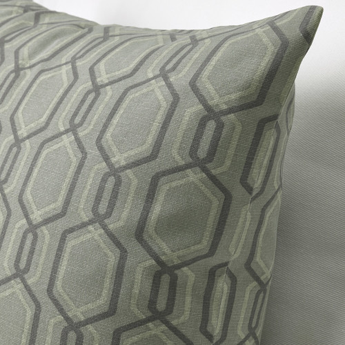 JÄTTEPOPPEL Cushion cover, green/grey, 50x50 cm