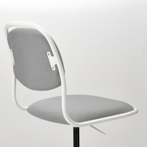 ÖRFJÄLL Swivel chair, white, Vissle light grey