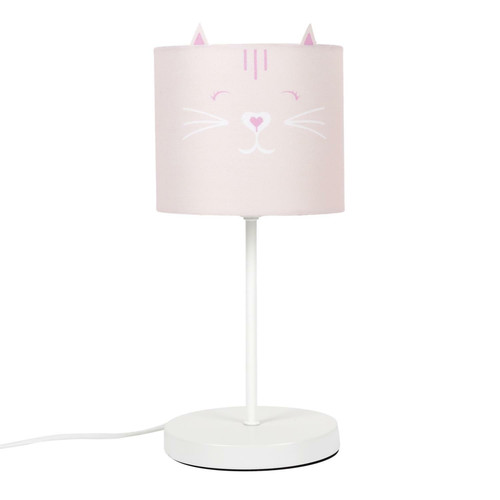 Children's Table Lamp Cat, pink