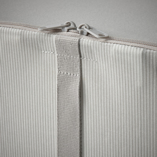 HEMMAFIXARE Storage case, fabric striped/white/grey, 69x51x19 cm