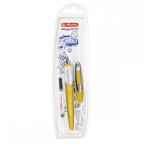 Herlitz Fountain Pen my.pen M 1pc, yellow/white