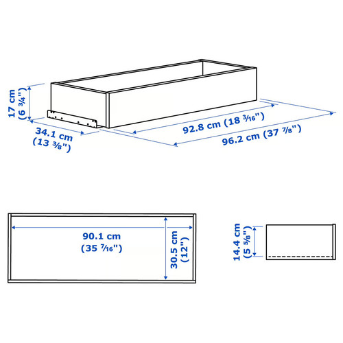 KOMPLEMENT Drawer, white, 100x35 cm
