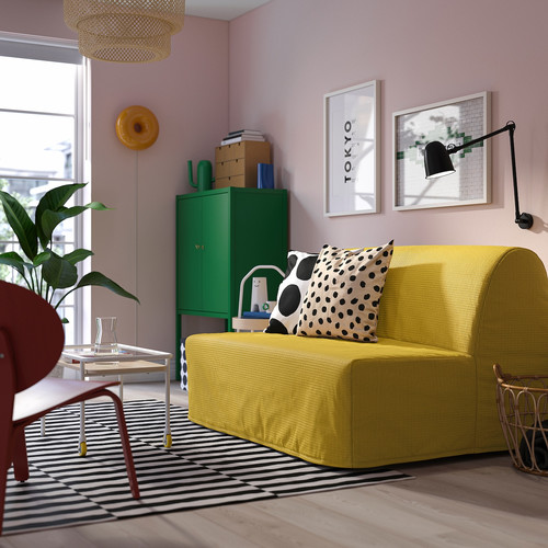 LYCKSELE MURBO 2-seat sofa-bed, Vansbro yellow