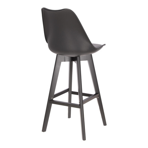 Bar Stool Norden, wood black high PP, black