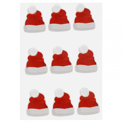 Decorative Santa Hat Stickers, 9 pcs