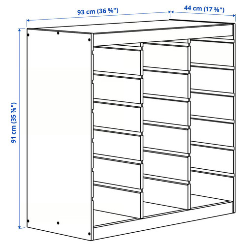 TROFAST Frame, light white stained pine/room divider, 93x44x91 cm