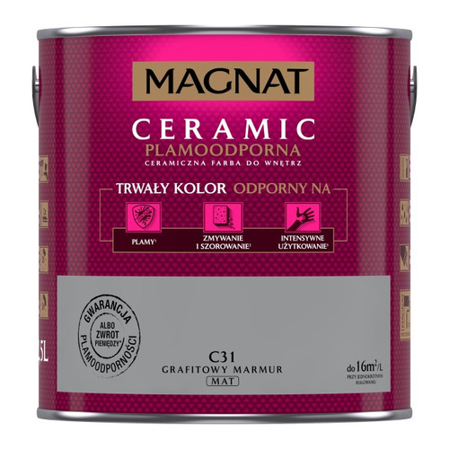 Magnat Ceramic Interior Ceramic Paint Stain-resistant 2.5l, graphite marble