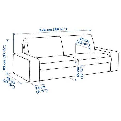 KIVIK 3-seat sofa, Tibbleby beige/grey