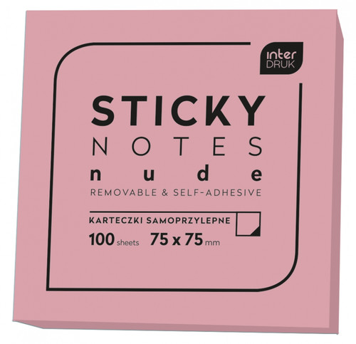 Sticky Notes Nude 75x75/100 Sheets, 1pc, assorted colours