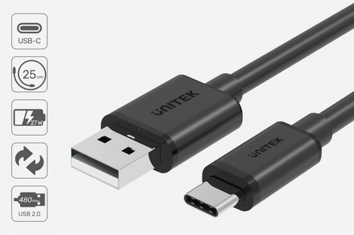 Unitek Cable USB-C - USB-A 2.0 1.5m C14067BK